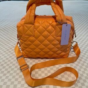 Jill & Ally Orange Quilted Nylon Satchel (Retail $168)